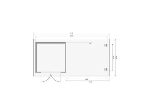 KARIBU Gartenhaus Bastrup 5, Naturbelassen, Fichtenholz 28mm, 714,5 X 297 X 222 Cm, Pultdach, Anbau 4m Mit Rückwand -Doppler Verkäufe 30568 2 06.jpg