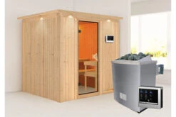 KARIBU Sodin Sauna , Naturbelassen, Fichte, 210x184x202 Cm, Fronteinstieg, Bronzierte Tür U. Kranz, Ofen 4,5 KW Ext. Strg. Easy -Doppler Verkäufe 30678 2 02.jpg