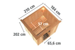 KARIBU Sodin Sauna , Naturbelassen, Fichte, 210x184x202 Cm, Fronteinstieg, Bronzierte Tür U. Kranz, Ofen 4,5 KW Ext. Strg. Easy -Doppler Verkäufe 30678 2 05.jpg