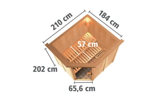 KARIBU Siirin Sauna , Naturbelassen, Fichte, 210x184x202 Cm, Eckeinstieg, Graphitfarbene Tür U.Kranz, Ofen 4,5 KW Ext. Strg. Easy -Doppler Verkäufe 30688 2 05.jpg