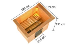 KARIBU Selena Sauna , Naturbelassen, Fichte, 223x159x191 Cm, Kranz SET, Ofen 4,5 KW Ext. Strg. Easy -Doppler Verkäufe 30762 2 05.jpg