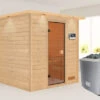 KARIBU Jara Sauna , Naturbelassen, Fichte, 223x209x191 Cm, Kranz SET, Ofen 4,5 KW Ext. Strg. Easy -Doppler Verkäufe 30770 2 01.jpg