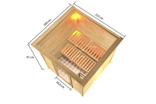 KARIBU Jara Sauna , Naturbelassen, Fichte, 223x209x191 Cm, Kranz SET, Ofen 4,5 KW Ext. Strg. Easy -Doppler Verkäufe 30770 2 05.jpg