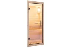 KARIBU Norin Sauna, Naturbelassen, Fichte, 165 X 165 X 202 Cm, Fronteinstieg, Mit Klarglastür Und Kranz, SET Mit Ofen 4,5 KW Integr. Str. -Doppler Verkäufe 30910 4 03.jpg