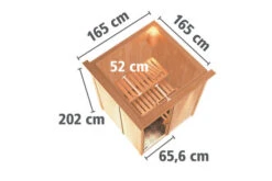 KARIBU Norin Sauna, Naturbelassen, Fichte, 165 X 165 X 202 Cm, Fronteinstieg, Mit Klarglastür Und Kranz, SET Mit Ofen 4,5 KW Integr. Str. -Doppler Verkäufe 30910 4 05.jpg