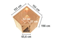 KARIBU Larin Sauna, Naturbelassen, Fichte, 151 X 151 X 198 Cm, Eckeinstieg, Mit Energiespartür, SET Mit Ofen 4,5 KW Bio Ext. Strg. -Doppler Verkäufe 30911 3 05.jpg