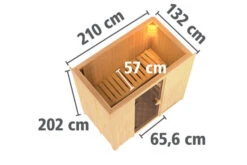 KARIBU Variado Sauna, Naturbelassen, Fichte, 210 X 132 X 202 Cm, Fronteinstieg, Mit Graphitfarbener Tür Und Kranz, SET Mit Ofen 4,5 KW Bio Ext. Strg. -Doppler Verkäufe 30921 6 05.jpg