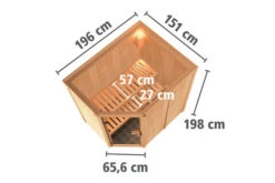 KARIBU Carin Sauna, Naturbelassen, Fichte, 196 X 151 X 198 Cm, Eckeinstieg,mit Graphitfarbener Tür SETmit Ofen 4,5 KW Integr. Str. -Doppler Verkäufe 30930 1 05.jpg