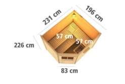 KARIBU Mikka Saunahaus, Terragrau, Fichte, 231 X 196 X 190 Cm, Eckeinstieg, Mit Moderner Tür SET Mit Ofen 9 KW Ext. Strg. -Doppler Verkäufe 30939 2 05.jpg
