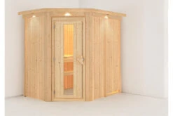 KARIBU Caspin Energiespar-Sauna, Naturbelassen, Fichte, 210x165x202 Cm, Mit Kranz Und Eckeinstieg -Doppler Verkäufe 31391 1 02.jpg