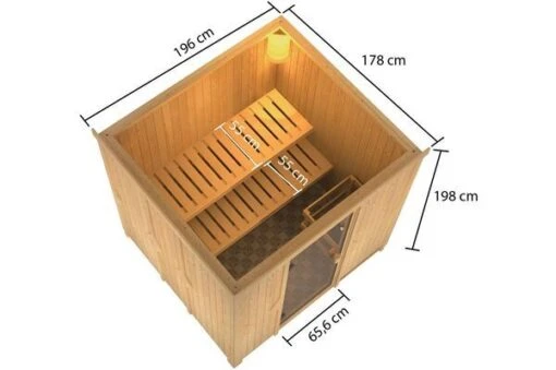 KARIBU Sauna Tromsö, Fichtenholz 68 Mm, Fronteinstieg, Ca. 3m² -Doppler Verkäufe 5 20240 1.jpg